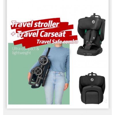 Maxi cosi Lara 2 Black One Hand Fold Travel + Travel Carseat 9-18kg NOMAD Combo Deal